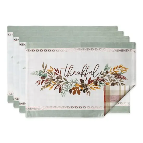 DII&reg; Thanksgiving Autumn Fall Leaves Reversible Placemats, 4ct. {1}