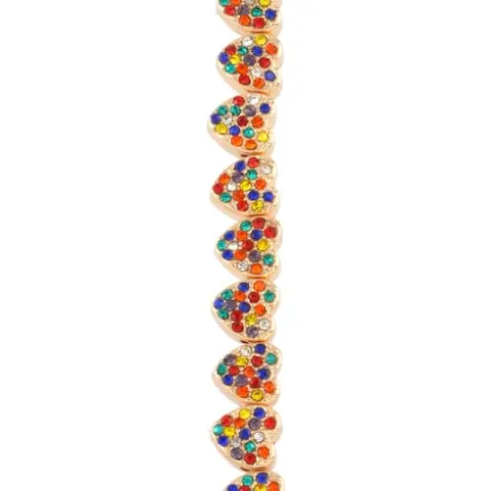 Multicolor Studded Heart Beads, 8mm by Bead Landing&trade; {1}