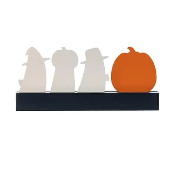 Glitzhome® 12"L Halloween Wooden TRICK OR TREAT Pumpkin & Ghosts Table Decor {8}