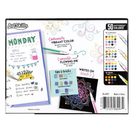 ArtSkills&reg; 50 Colored Gel Pens for Journaling & Coloring {3}