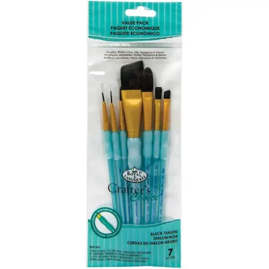 Royal & Langnickel&reg; Crafter's Choice&trade; Black Taklon Angular Brush Variety Set {1}