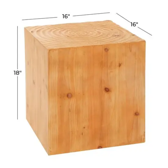 18" Brown Rustic Wood Accent Table {5}