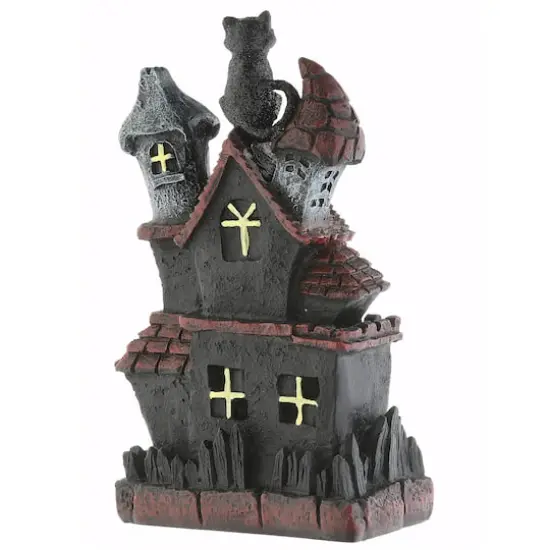 7" Black Cats Haunted House with LED Light {8}