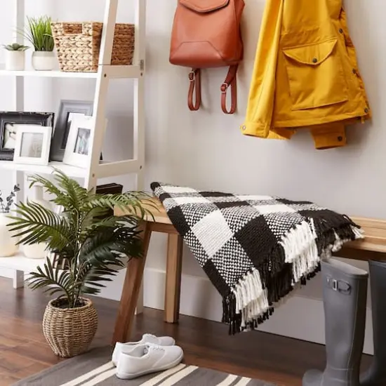 DII&reg; Black & White Check Acrylic Woven Throw {7}