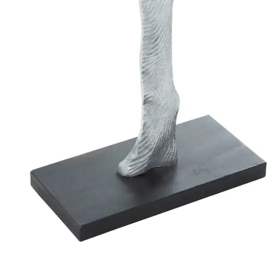 19" Silver Aluminum & Wood Tree-Inspired Contemporary Sculpture {7}