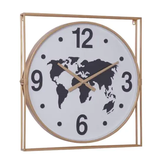 Gold Vintage Metal Wall Clock, 26" x 24" {1}