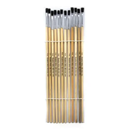 Charles Leonard 1/4" Flat Tip Brush Set, 6 Packs of 12 {3}