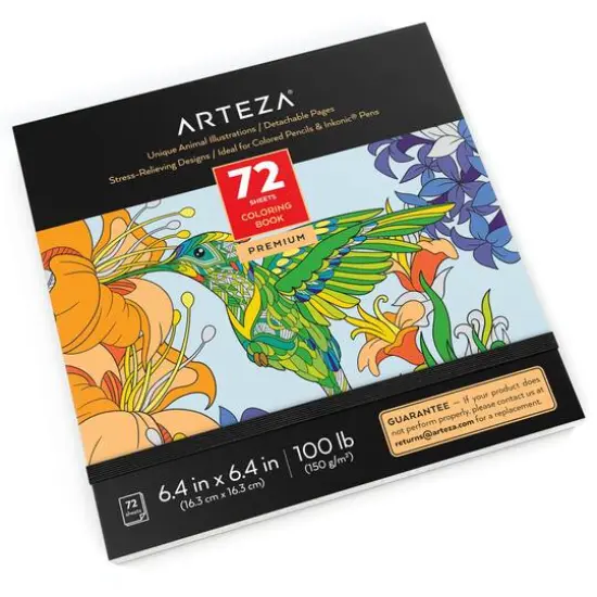 Arteza&reg; 6.4" x 6.4" Animals Coloring Book {3}