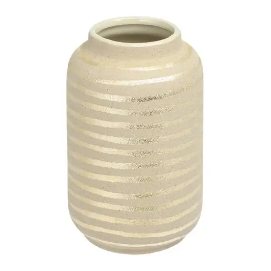 Hello Honey&reg; 9" Gold Striped Stoneware Vase {7}