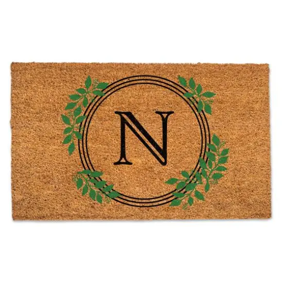 Laurel Circle Monogram Door Mat N {1}