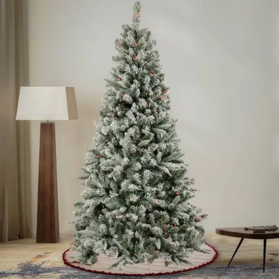 6.5ft. Pre-Lit Snowy Mixed Pine Artificial Christmas Tree, Multicolor Lights {3}