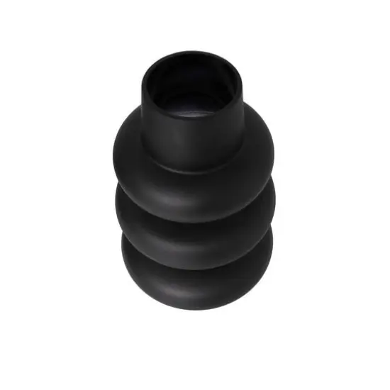 Black Bubble Ribbed Glass Vase Set {9}