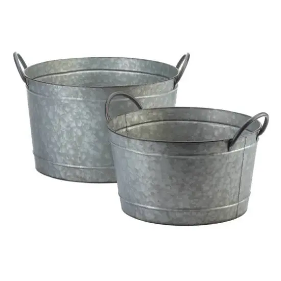 Galvanized Bucket Planter Set {1}