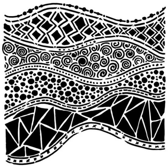 The Crafter's Workshop Crazy Waves Stencil, 6'' x 6'' {1}
