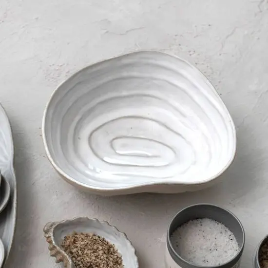 Hello Honey&reg; 7.25" White Stoneware Shell Bowls, 6ct. {3}