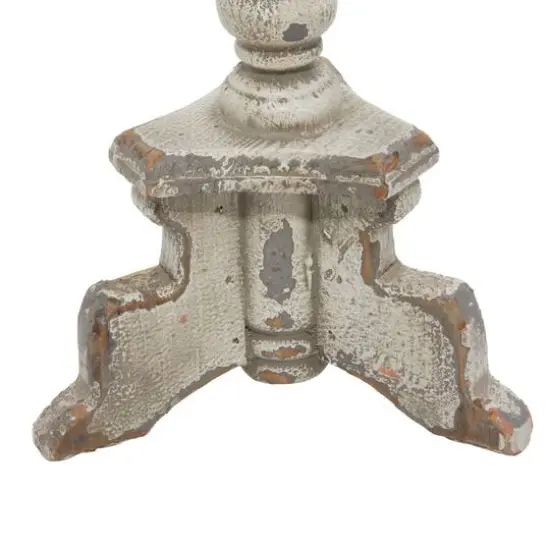 White Wood Vintage Candle Holder Set {6}