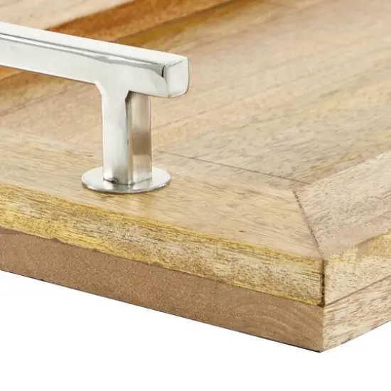 Dark Brown Mango Wood Rustic Tray {4}