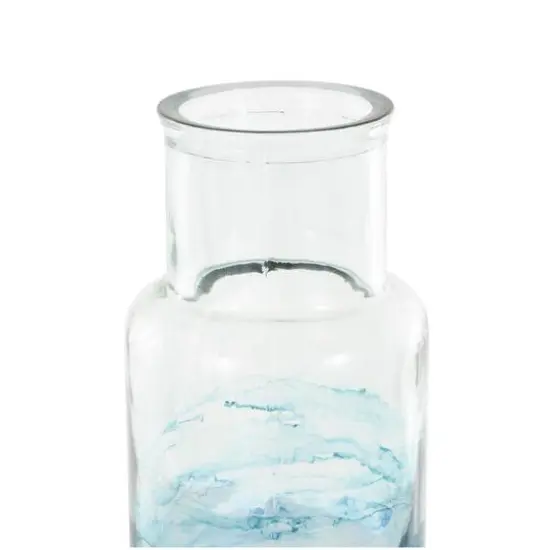 Blue Abstract Ombre Recycled Glass Vase {6}