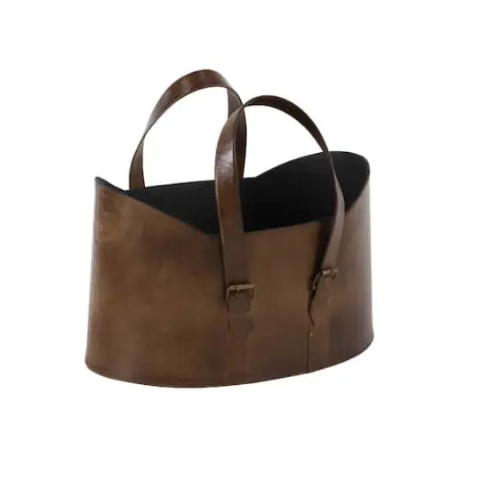 Brown Leather Vintage Magazine Holder Set {4}