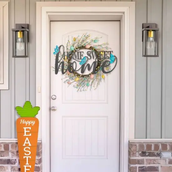 Glitzhome&reg; 24" Metal Home Sweet Home Wall D&eacute;cor with Changeable Shapes {5}