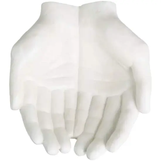 15" White Open Hands Sculpture {3}