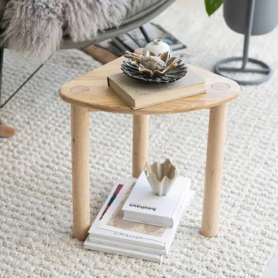 Hello Honey&reg; Natural Rubberwood Side Table {3}