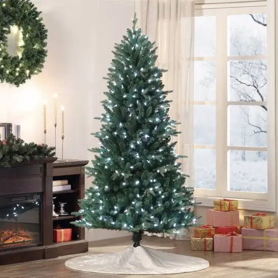 6.5ft. Pre-Lit Alexa Enabled Mountain Fir Artificial Christmas Tree, Multicolor LED Lights {10}