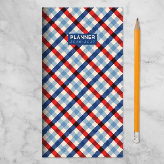2026-2027 Patriotic Plaid Small Monthly Pocket Planner {7}