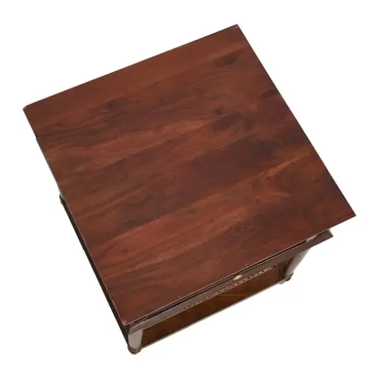 Hello Honey® 25" Maxwelton Solid Wood End Table with Drawer Dark Chestnut {11}