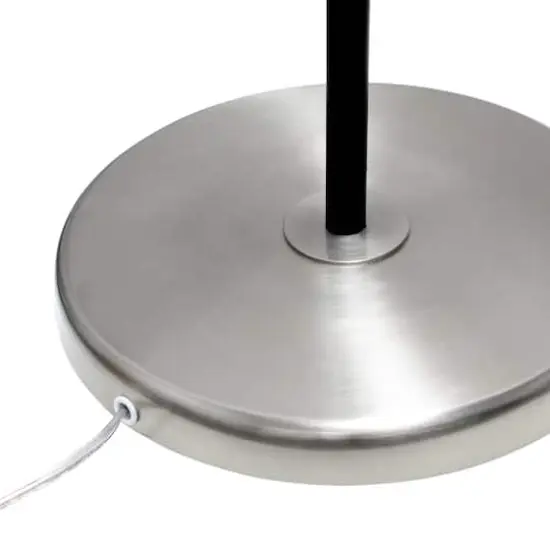 Lalia Home Black Matte Swivel Floor Lamp with Inner White Dome Shade Brushed Nickel {10}