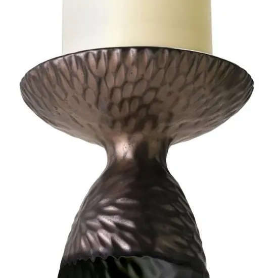 American Art Decor Twin Crucibles 2-Piece Table Top Candle Holder Set in Black - 15.25" x 4.5", 15.25" x 4.5" {6}