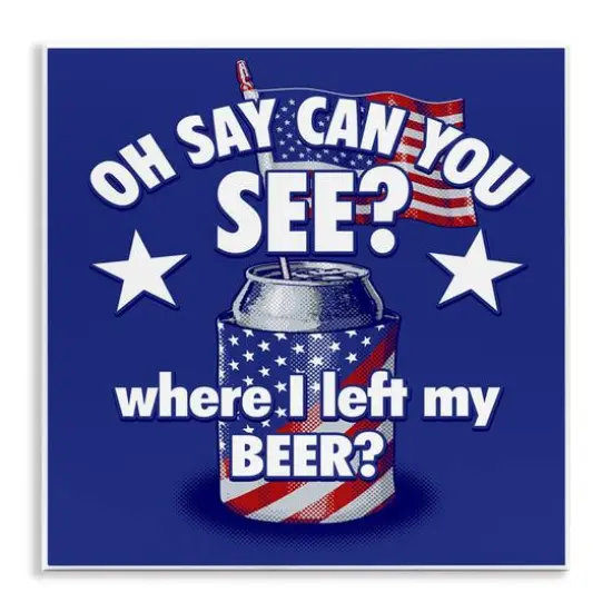 Stupell Industries Funny Patriotic Beer Wall Plaque Art {1}