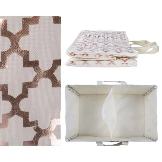 Bronze Polyester Lattice Rectangle All Purpose Storage Tote {2}