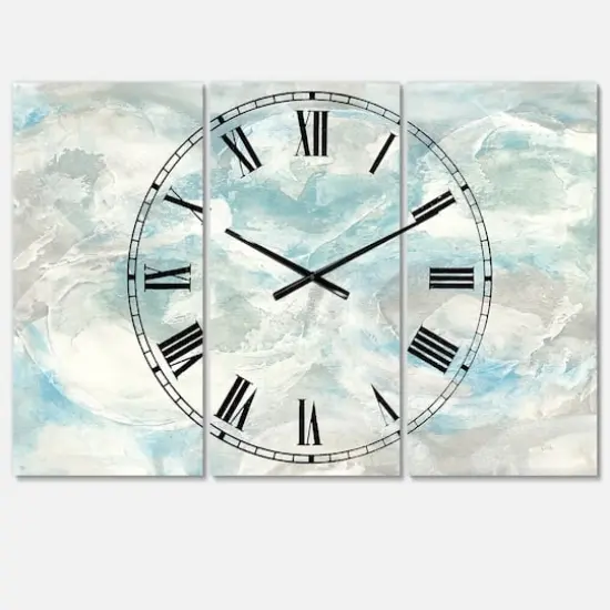 Designart Pale Blue Shade III Multipanel Wall Clock {1}