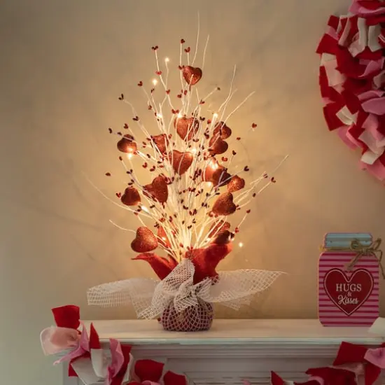 Glitzhome&reg; 21" Lighted Valentine's Heart Table Tree {4}