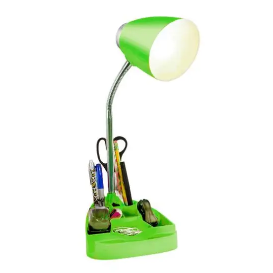 LimeLights 18.5" Gooseneck Organizer Desk Lamp with Tablet Stand Green {7}