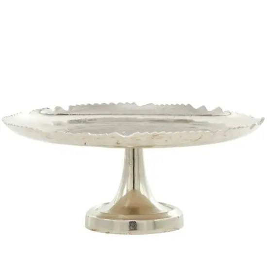 CosmoLiving by Cosmopolitan 13" Silver Aluminum Cake Stand {5}