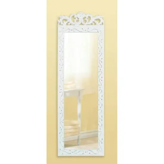 30.5" Elegant White Wall Mirror {3}