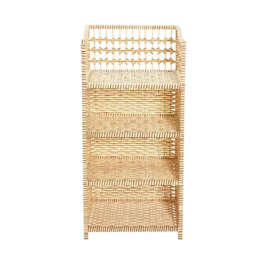 Household Essentials 39" Woven Paper Rattan Accent Shelf White {6}