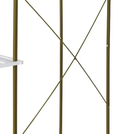 Honey Can Do Olive & White Freestanding Open Metal Closet Wardrobe {9}