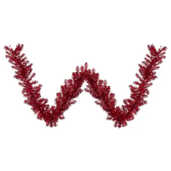 9ft. Metallic Red Christmas Tinsel Garland {1}