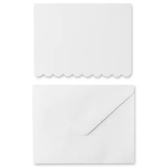 Scalloped Folded Cards & Envelopes by Recollections&trade;, 4.25" x 5.5" White {7}