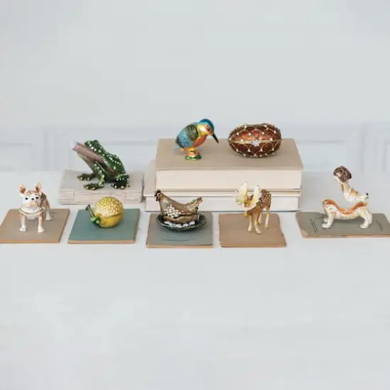 Hello Honey&reg; 3" Multicolor French Bulldog Jeweled Trinket Box {4}