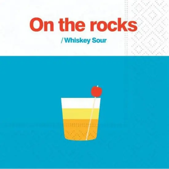 JAM Paper On The Rocks Whiskey Sour Cocktail Napkins, 40ct. {1}
