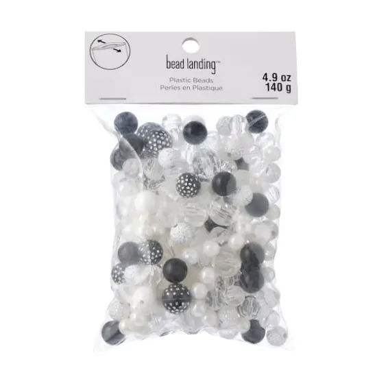Mixed Black, Clear & White Craft Beads By Bead Landing&trade; {1}