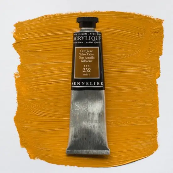 Sennelier Extra Fine Artists' Acrylic Paint, 60mL 252 Yellow Ochre {4}