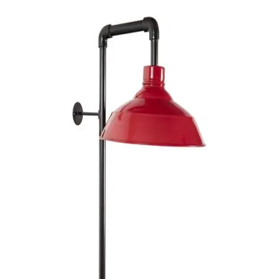 Hello Honey&reg; 33" Metal Wall Sconce with Round Shade Red {8}
