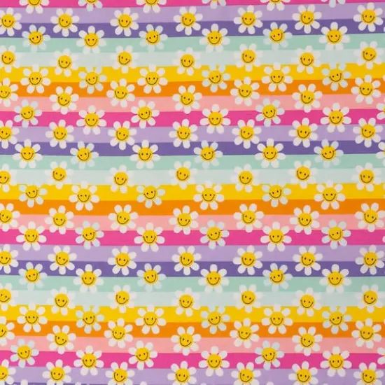 SINGER Modern Daisy Stripes Cotton Fabric {1}