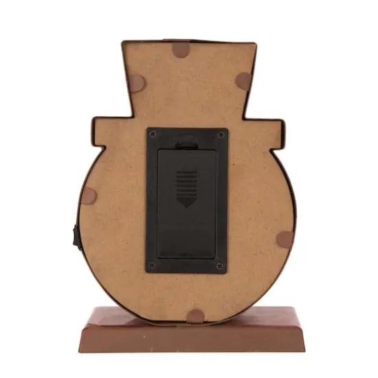 Glitzhome&reg; 7.5" Marquee LED Snowman Stocking Holder {5}