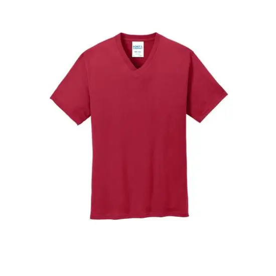 Port & Company&reg; Men's Core Cotton V-Neck T-Shirt Red {1}
